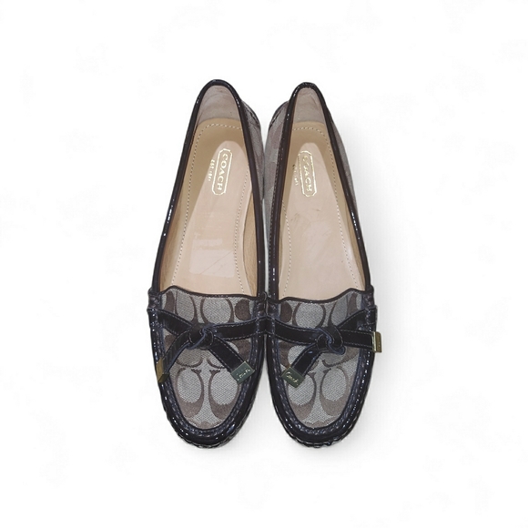 Coach Women's Tan and Brown Patterned Loafers - Picture 2 of 8